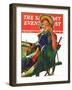 "Gardener in Wheelbarrow," Saturday Evening Post Cover, May 10, 1941-Dominice Cammerota-Framed Giclee Print