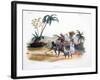 Gardeners Cultivating Vegetables, 1827-35-M.E. Burnouf-Framed Giclee Print