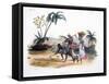 Gardeners Cultivating Vegetables, 1827-35-M.E. Burnouf-Framed Stretched Canvas