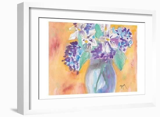 Gardenia and Hydrangea-Beverly Dyer-Framed Art Print