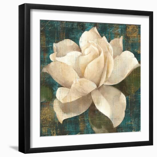 Gardenia Blossom Turquoise-Albena Hristova-Framed Art Print