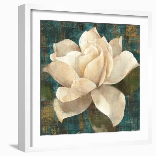 Gardenia Blossom Turquoise-Albena Hristova-Framed Art Print