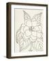 Gardenia Line Drawing Crop-Moira Hershey-Framed Art Print