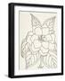 Gardenia Line Drawing Crop-Moira Hershey-Framed Art Print