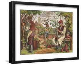 Gardening, 1871-Oskar Pletsch-Framed Giclee Print