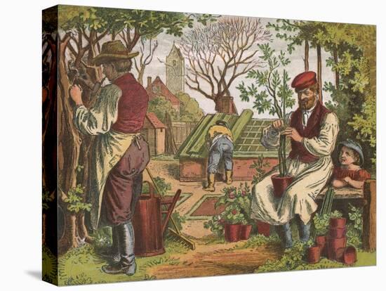 Gardening, 1871-Oskar Pletsch-Stretched Canvas