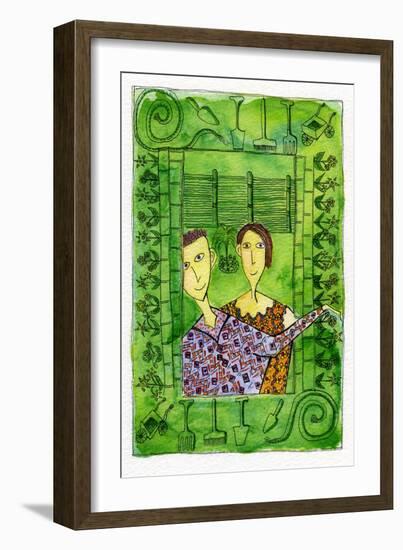 Gardening, 1990-Julie Nicholls-Framed Premium Giclee Print