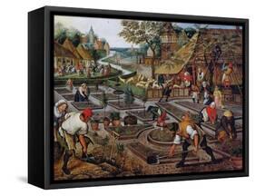 Gardening, C.1637-38-Pieter Brueghel the Younger-Framed Stretched Canvas