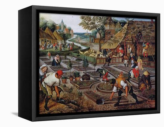 Gardening, C.1637-38-Pieter Brueghel the Younger-Framed Stretched Canvas