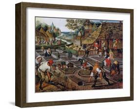 Gardening, C.1637-38-Pieter Brueghel the Younger-Framed Giclee Print