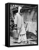 Gardening Monk-null-Framed Stretched Canvas
