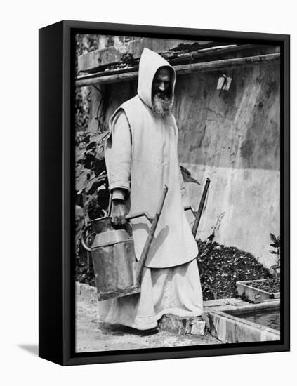 Gardening Monk-null-Framed Stretched Canvas