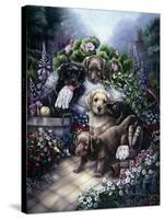 Gardening Puppies-Jenny Newland-Stretched Canvas