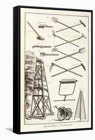 Gardening Tools and a Mobile Pruning Platform, Encyclopedie Des Sciences et Metiers D.Diderot-null-Framed Stretched Canvas