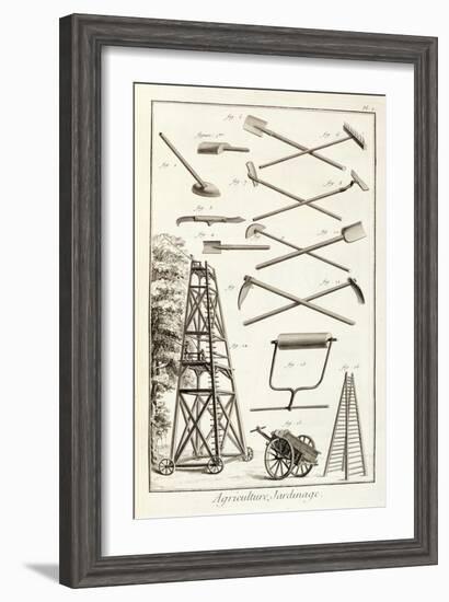 Gardening Tools and a Mobile Pruning Platform, Encyclopedie Des Sciences et Metiers D.Diderot-null-Framed Giclee Print