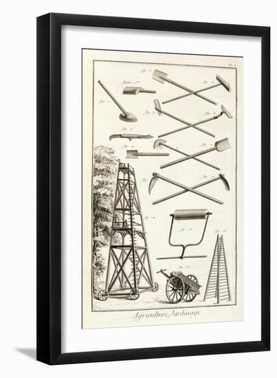 Gardening Tools and a Mobile Pruning Platform, Encyclopedie Des Sciences et Metiers D.Diderot-null-Framed Giclee Print