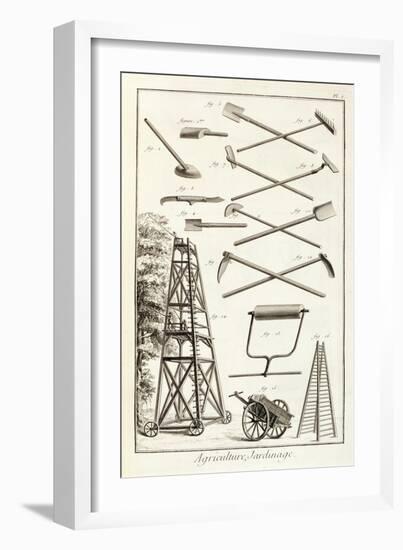 Gardening Tools and a Mobile Pruning Platform, Encyclopedie Des Sciences et Metiers D.Diderot-null-Framed Giclee Print