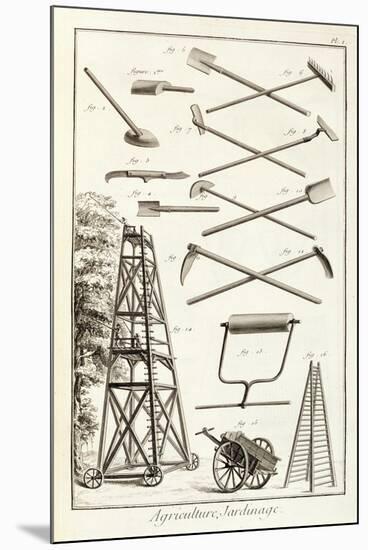 Gardening Tools and a Mobile Pruning Platform, Encyclopedie Des Sciences et Metiers D.Diderot-null-Mounted Giclee Print