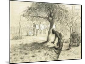 Gardening-Jean-François Millet-Mounted Giclee Print