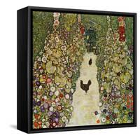 Gardenpath with Hens, 1916-Gustav Klimt-Framed Stretched Canvas