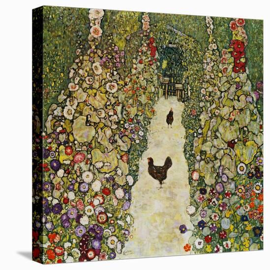 Gardenpath with Hens, 1916-Gustav Klimt-Stretched Canvas