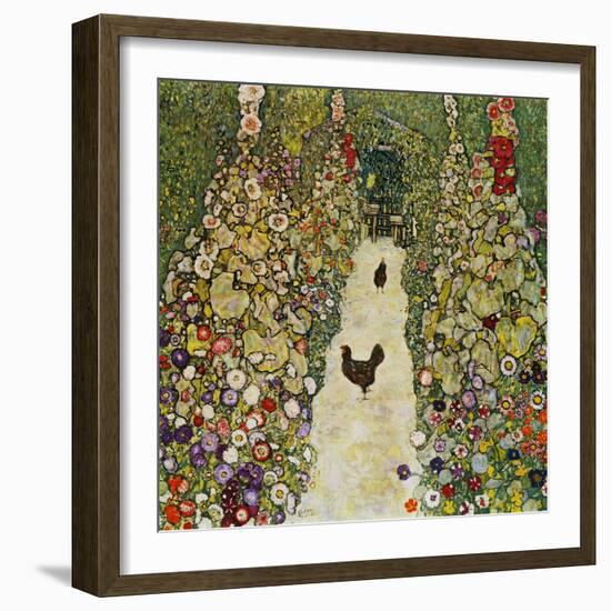 Gardenpath with Hens, 1916-Gustav Klimt-Framed Giclee Print