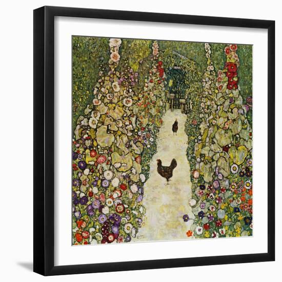 Gardenpath with Hens, 1916-Gustav Klimt-Framed Giclee Print