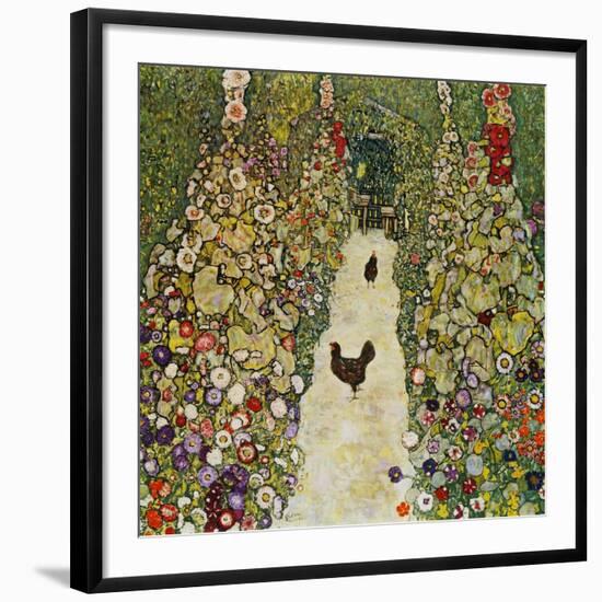 Gardenpath with Hens, 1916-Gustav Klimt-Framed Giclee Print