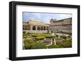 Gardens and Hall of Mirrors, Amber Fort Palace, Jaipur, Rajasthan, India, Asia-Peter Barritt-Framed Photographic Print