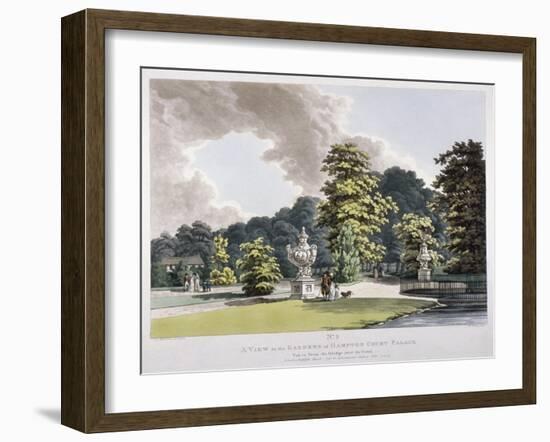 Gardens at Hampton Court Palace, Hampton, Middlesex, 1798-Heinrich Schutz-Framed Giclee Print