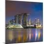 Gardens by the Bay and Marina Bay Sands Hotel, Singapore-Ian Trower-Mounted Photographic Print