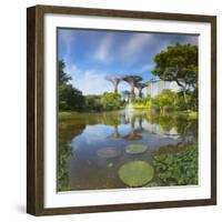 Gardens by the Way and Marina Bay Sands Hotel, Singapore-Ian Trower-Framed Photographic Print