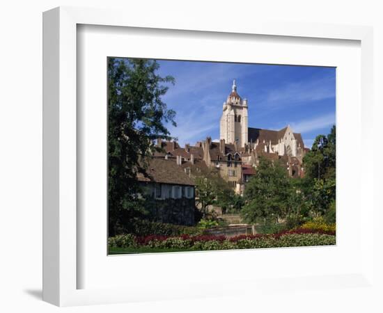 Gardens, Houses and the Cathedral of Dole in Franche-Comte, France, Europe-Woolfitt Adam-Framed Photographic Print