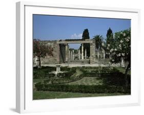 Gardens of Casa Di Fauna, Pompeii, Unesco World Heritage Site, Campania, Italy-Julia Thorne-Framed Photographic Print