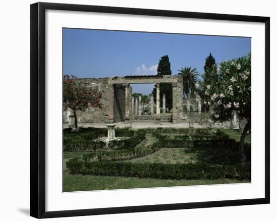 Gardens of Casa Di Fauna, Pompeii, Unesco World Heritage Site, Campania, Italy-Julia Thorne-Framed Photographic Print