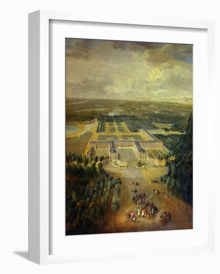 Gardens of Grand Trianon in Versailles. Child King Louis XV on Horseback-Pierre Denis Martin-Framed Art Print