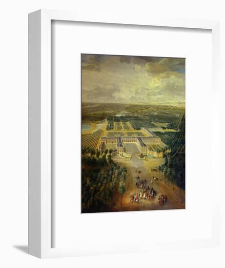 Gardens of Grand Trianon in Versailles. Child King Louis XV on Horseback-Pierre Denis Martin-Framed Art Print