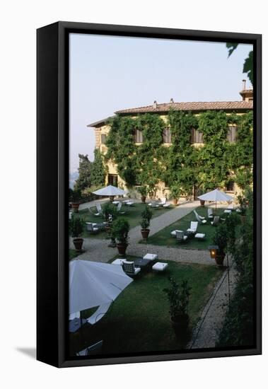 Gardens of Hotel in Tuscany-Vittoriano Rastelli-Framed Stretched Canvas