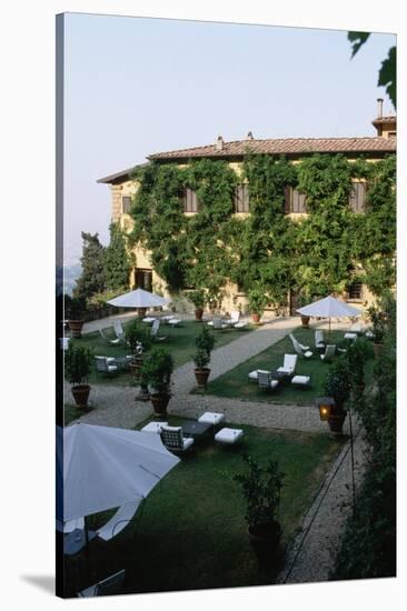 Gardens of Hotel in Tuscany-Vittoriano Rastelli-Stretched Canvas