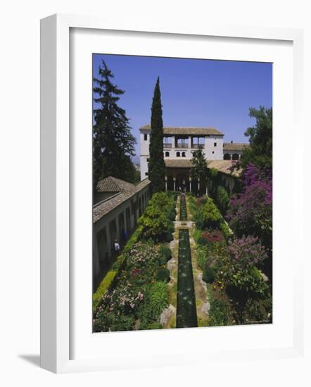 Gardens of the Generalife, the Alhambra, Granada, Andalucia (Andalusia), Spain, Europe-Julia Thorne-Framed Photographic Print