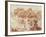 Gardens of the Villa D'Este, from the Foot of the Waterfall (Red Chalk on Paper)-Jean-Honore Fragonard-Framed Giclee Print