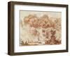 Gardens of the Villa D'Este, from the Foot of the Waterfall (Red Chalk on Paper)-Jean-Honore Fragonard-Framed Giclee Print