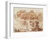 Gardens of the Villa D'Este, from the Foot of the Waterfall (Red Chalk on Paper)-Jean-Honore Fragonard-Framed Giclee Print