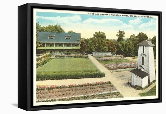 Gardens, Riverside Hotel, Cambridge Springs, Pennsylvania-null-Framed Stretched Canvas