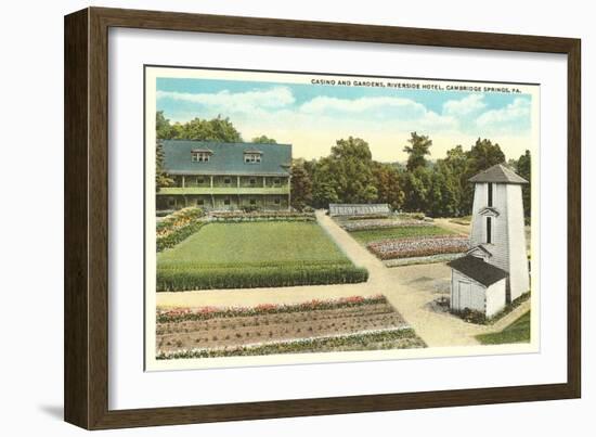 Gardens, Riverside Hotel, Cambridge Springs, Pennsylvania-null-Framed Art Print