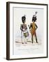 Gardes a Pied Ordinaires Du Corps De Roi, Drum Major and Drummer, 1822-30-Eugene Titeux-Framed Giclee Print