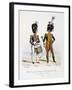 Gardes a Pied Ordinaires Du Corps De Roi, Drum Major and Drummer, 1822-30-Eugene Titeux-Framed Giclee Print