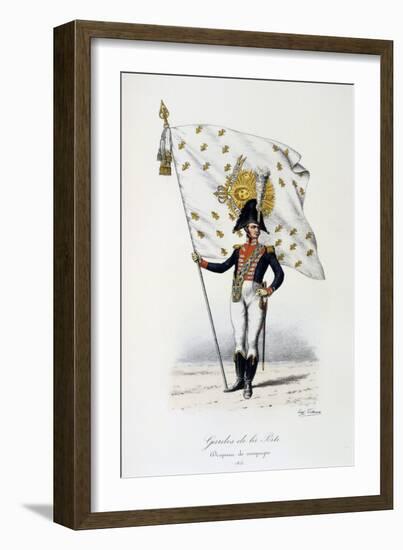 Gardes De La Porte, Campaign Flag, 1815-Eugene Titeux-Framed Giclee Print