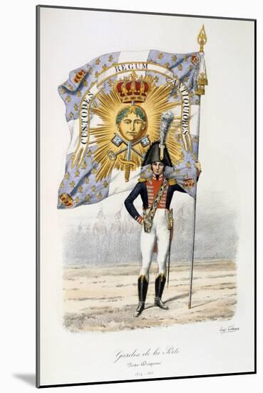 Gardes De La Porte, Flag Bearer, 1814-15-Eugene Titeux-Mounted Giclee Print