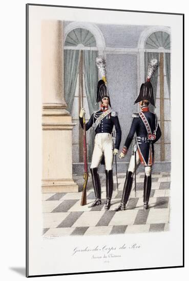 Gardes-Du-Corps De Roi, Service De Chateau, 1814-Eugene Titeux-Mounted Giclee Print